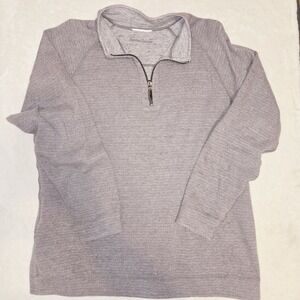 Tommy Bahama Mens‎ Tobago Bay 2XLG 1/4 Zip Sweatshirt Heather Gray Long Sleeve